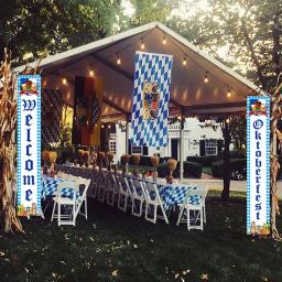 Banner suspenso ao ar livre para decorações de festas de eventos, bandeira, tapeçaria, poliéster, impresso para casa e ao ar livre, Bayern, bandeira Oktoberfest, 1 par - Image 2