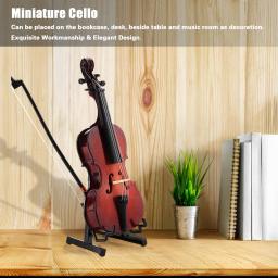 Réplica Miniatura De Madeira Do Violoncelo Com Caso, Presentes Musicais, Modelo Do Instrumento, Ornamentos, 5,5" - Image 3