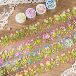 Fita adesiva decorativa, série Tulip, Washi Tape, fita adesiva de flores, adesivo Scrapbooking Diário, papelaria - Image 1