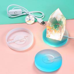 Molde de resina epóxi, cristal, base de silicone para lâmpada pequena, base para casa pequena, base para luzes led, faça você mesmo - Image 5
