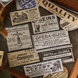 100 pçs do vintage adesivos decorativos pacote diy diário álbum scrapbooking colagem material feito à mão lixo jornal suprimentos - Image 2