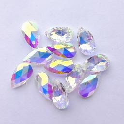9x16mm gota de água único furo vidro strass pingente alta qualidade cristal ab em forma de pêra diamante para colar acessórios - Image 4