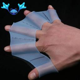 1 Par Nadar Webbed Sapo Tipo Cintas De Silicone Natação Barbatanas De Mão Nadadeiras Dedo Webbed Luvas Paddle Water Training Hand Paddles - Image 2