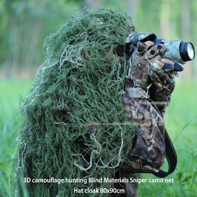 Capa Tática 3D em Camuflagem para Camping, Manto Anti-Peeping na Selva, 80x90cm