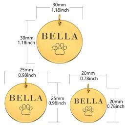 Personalizado Paw Print Medalha Pingente para Animais de Estimação, Gravado Record, Anti-Lost ID Tag, Pet Collar Acessório, Endereço Nome Personalizado, Gatos e Filhote - Image 3