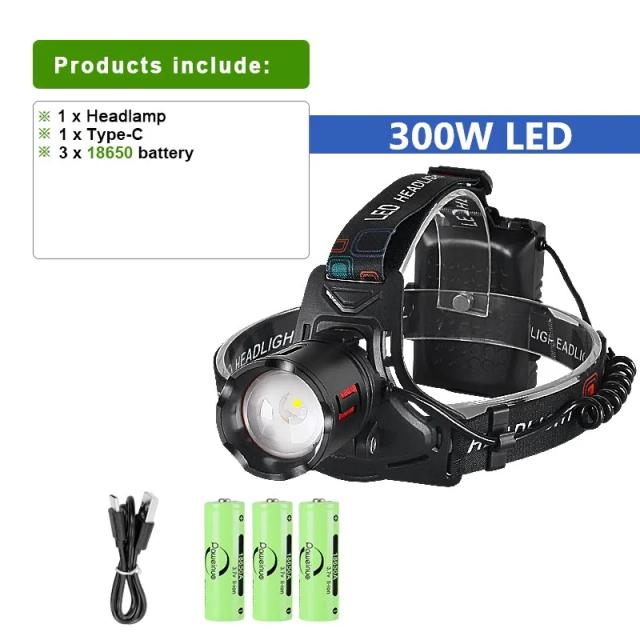 Lanterna LED Recarregável Ultra Brilhante para Pesca e Caça, com Longo Alcance e Cabeça Ajustável - 2024