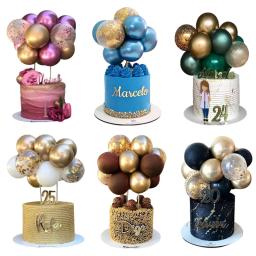 Conjunto de 10 balão de látex e lantejoulas de metal para bolo, decoração colorida para festa de aniversário casamento, chá de bebê - Image 1
