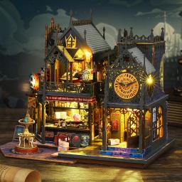 Magic City Casas de bonecas para meninas 3D Puzzle, Kits de construção em miniatura, Dollhouse com móveis, luzes LED para presentes de aniversário - Image 5