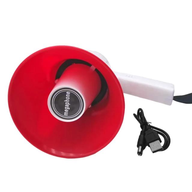 Megafone Portátil com Controle de Volume, Alarme Bluetooth, Slot para Cartão TF e 50W de Potência