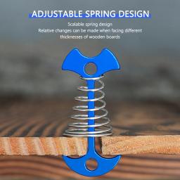 Primavera Fishbone Deck Pegs com Mosquetão, Estacas De Barraca, Âncora De Toldo, Fivela De Corda De Vento, Pregos Fixos, Ganchos De Acampamento, 5 10Pcs - Image 2