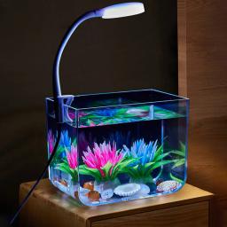 Anti Slip Base Aquarium Starter Kits, Pequeno tanque de peixes com braçadeira, Tanque quadrado para decoração do quarto - Image 6