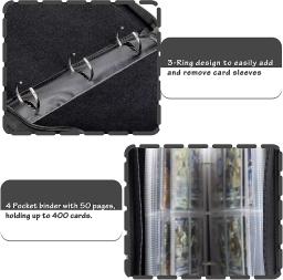 4-pocket baseball card Binder, 400 álbum de bolso dupla face para cartões de jogo de esportes, armazenamento coleção única - Image 5