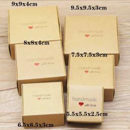 Caixa de presente do papel Kraft, empacotamento artesanal dos doces, chocolate, festa de aniversário, decoração do casamento, presente do Natal, 5pcs - Image 3