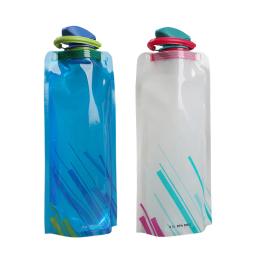 Garrafa de água dobrável para atividades ao ar livre, bolsa de água portátil, chaleira dobrável, copo plástico de ciclismo, 700ml, 1PC - Image 1