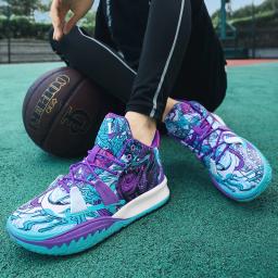 Tênis de basquete para homem respirável purpl amortecimento antiderrapante unissex treinamento tênis de basquete tenis cesta homme - Image 2