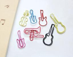 Metal colorido Marcador Clipe de Papel, Guitarra e Violino, Trombone Shaped, Bill Música, 10pcs - Image 3