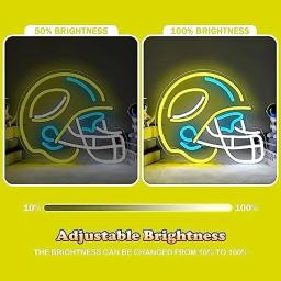 Dimmable Football Helmet Neon Sign for Wall, Light Up, Sinais para Meninos, Quarto de Jogos, Man Cave Bar, Rugby Sports - Image 4