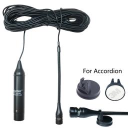 Acordeão clip-on microfone para instrumento musical de madeira com não-marca adesiva Base Stick Pickup com flexível Gooseneck - Image 1