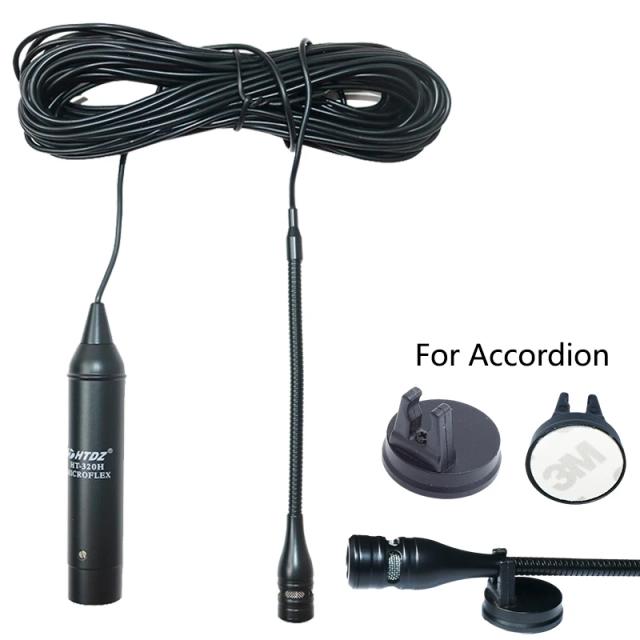 Microfone Clip-On para Instrumentos de Madeira com Base Adesiva e Pescoço Flexível