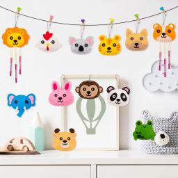Animal sentiu Kit de costura para iniciantes, DIY Art Craft, atividade interior criativa, presente para meninos e meninas, 12pcs - Image 5