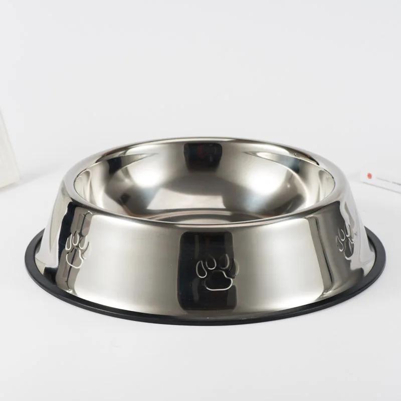 Alimentador de aço inoxidável para animais de estimação, tigela de água para cães e gatos, prato de alimentação para filhotes, comida ao ar livre, XS, S, M, L, XL, XXL, 6 tamanhos - Image 1