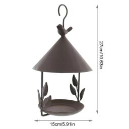 Rainproof Iron Bird Feeder, Windproof pendurado estilo, Pet Feeding Supplies, decoração do jardim ao ar livre - Image 3