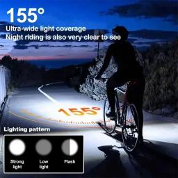 Luz dianteira de bicicleta recarregável usb com buzina de 120db destaque mtb farol de bicicleta de estrada lâmpada de aviso de equitação noturna peças de ciclismo - Image 6