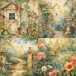 Panalisa-Papel de Scrapbook Jardim Vintage, Scrapbooking, Modelado, Artesanato DIY, Fundo, 24 Folhas, 6 "x 6" - Image 2