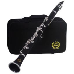 M MBAT-Clarinete Preto com Acessórios Saco, Bb, 17 Chaves, 6 Anéis, Clarinete Profissional, Instrumentos de Sopros - Image 1