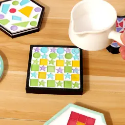 Quebra-cabeça criativo mosaico coaster diy remendo molde de silicone redondo quadrado estrela alfabeto faimimy crianças jogo arte acessórios remendo molde - Image 4