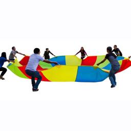 Rainbow Parachute Toys for Kids, Teamwork Game Prop, Jump Bag, Bounce Play Mat, Atividade escolar, Puzzle Game, 1,1 m de diâmetro - Image 6
