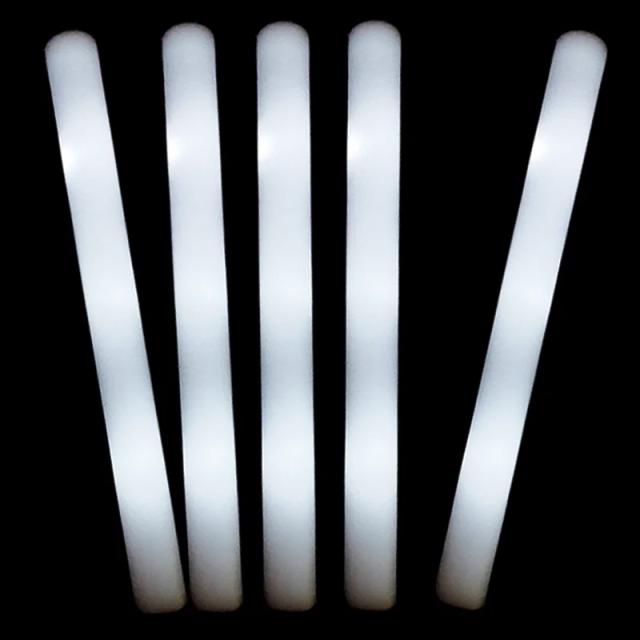 Varas de Espuma LED Intermitente Brancas para Festas e Casamentos, 30 Unidades com 3 Efeitos de Luz Piscante