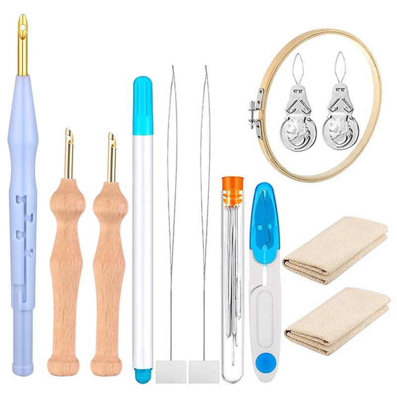 Caneta De Punção De Agulha De Madeira, Ferramenta De Tecelagem, Russo Bordado Ousado, Conjunto De Agulhas De Lã, 21 Pcs - Image 1