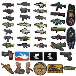 Pvc de borracha 3d pistola rifle armas mk ak ak47 armas airsoft gancho remendo prendedor distintivo combate para mochila jaquetas saco roupas - Image 1