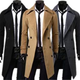 Casaco longo trespassado masculino, jaqueta de outono, cor sólida, auto-cultivo, alta qualidade, marca de moda - Image 6
