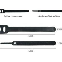 Prendedor de gancho e laço de nylon de 15cm, autoadesivo, pode ser reutilizado, fita de fixação de fivela de anel de gancho em t para fita de gerenciamento de cabos, faça você mesmo - Image 2