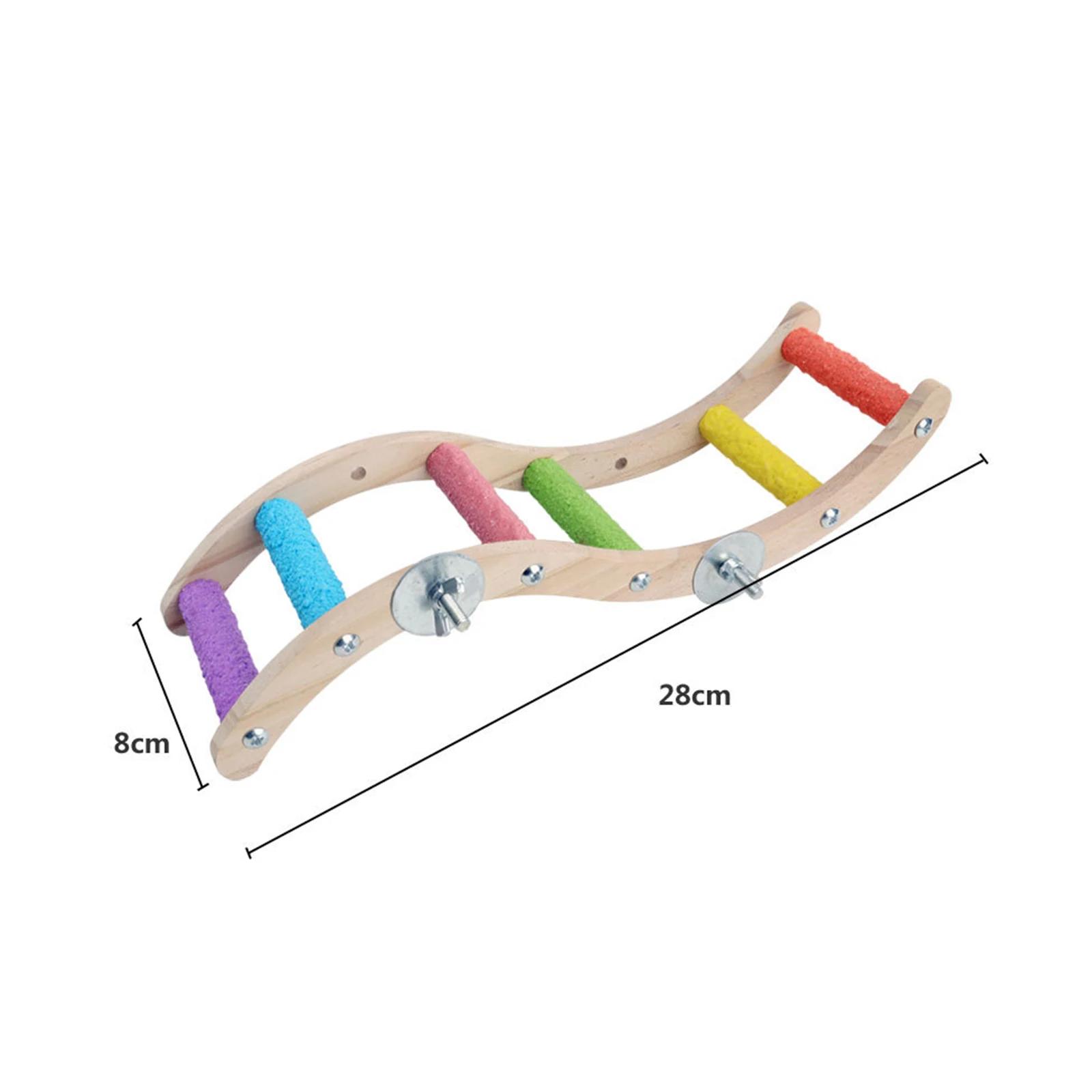 Escada De Gaiola De Pássaro De Madeira Sólida, Birds Poleiro Stand para Periquitos, Calopsitas, Pequeno Papagaio Médio Conures, Finch Bird Climbing Toys - Image 1