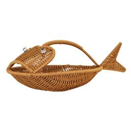 Cesta De Armazenamento De Vime Vegetal Bonito Peixe Forma Bandeja De Cozimento De Pão Rattan Cestas De Pão para Acampamento Sala De Jantar Piquenique - Image 6