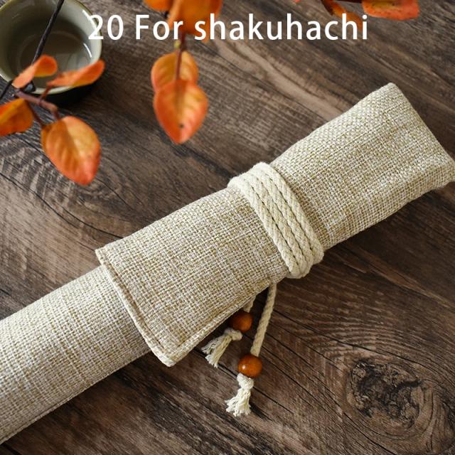 Capa Protetora de Dupla Camada para Flauta Shakuhachi em Imitação de Cânhamo e Bambu, Saco Portátil para Ar Livre