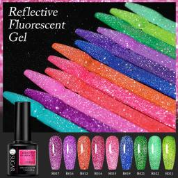 UR SUGAR-Verniz Refletivo para Unhas, Rosa Brilhante e Vermelho, Gel Semi Permanente, Mergulhe, Esmaltes LED UV, Night Pretty, Art, 7,5 ml - Image 5