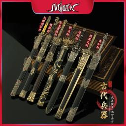 Arma chinesa antiga de 8.66 polegadas, série da dinastia tang, espada horizontal, modelo crsft de liga com bainha, brinquedos colecionáveis de faca de dragão - Image 1