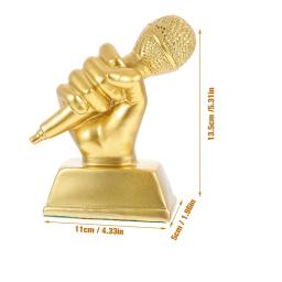 Troféu microfone prêmio cantando festa favores música prêmios decoração troféus ouro casa discurso acessório crianças karaoke pequena dança - Image 2