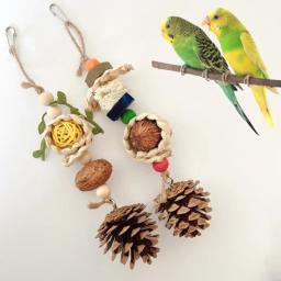 Brinquedo de mastigar corda de algodão para passarinho, corda de mordida pendurada, cordas pequenas, cobaias, esquilos, morder papagaio, bolas - Image 2