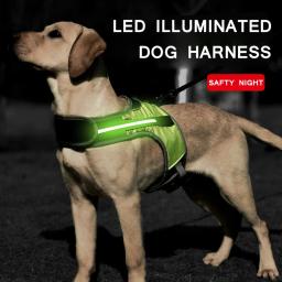 LED Luminous Light Up Dog Harness, Colete com alça torácica para cães grandes, Segurança reflexiva, Coleiras ao ar livre, Acessórios para animais de estimação - Image 1
