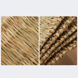 Tapete de palha tecido para animais pequenos, Rabbit Grass Chew Mat, Acessórios para gaiola, Cama, House Pad, Hamster, Guinea Pig, Pet - Image 4