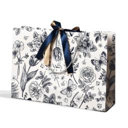 Sacos De Embrulho De Papel Floral com Fita, Sacos De Papel De Aniversário, Presente Do Dia Das Mães, Premium, Novo - Image 5