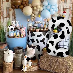 Balão com número de impressão de vaca, 40 espaços, tema de vaca, suprimentos para festa de aniversário infantil, decoração, cowgirl, fazenda, chá de bebê, casamento - Image 3