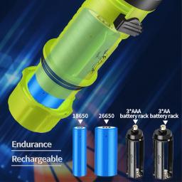 Lanterna de mergulho profissional IPX8 impermeável, luzes subaquáticas, lâmpadas LED brilhantes, tocha de mergulho para debaixo d'água, caverna do mar profundo - Image 3