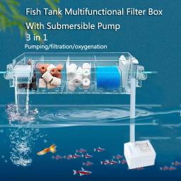Fish Tank Cachoeira Filtro Caixa com Bomba De Água, purificador De água De Circulação Silenciosa, montado na parede, aquário - Image 1
