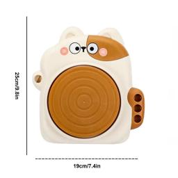 Kit De Roda De Cerâmica Infantil, Ferramentas De Argila De Escultura, Suprimentos De Arte, Velocidade Ajustável, Máquina De Cerâmica De Gato Para Trabalho De Cerâmica - Image 2